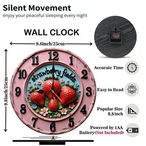 Round Wooden Wall <b>Clock</b> 25x25Cm Silent Quartz Natural Eco Friendly Home Living Room <b>Bedroom</b> Decor <b>Clock</b> - Product Image 6