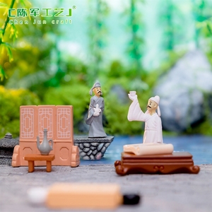 Micro-paysage de style ancien, poésie et livres, <span class=keywords><strong>maison</strong></span> de poupée Li Bai, aménagement de jardin, accessoires décoratifs DIY, miniature - Product Image 2