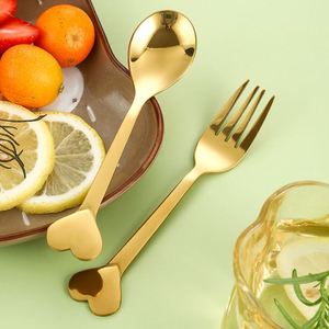 Tenedores de Postre en Forma de Corazón, Mini, de Acero Inoxidable, Dorados, para Café y Espresso, Venta al Por Mayor Personalizada - Product Image 6