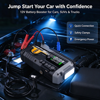 Démarreur de voiture 4 en 1 et compresseur d'air, boîte de démarrage de batterie de véhicule 12V, gonfleur de pneus numérique, alimentation de secours