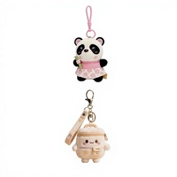 Porte-clés en peluche personnalisés style Chibi en forme d'animaux, breloques de poupées de dessin animé, pendentifs personnalisés pour sacs d'école, commandes en gros avec logo