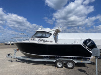 Yacht de pêche de luxe en aluminium soudé de 25 pieds avec moteur hors-bord, performances haute vitesse pour le sport et la croisière