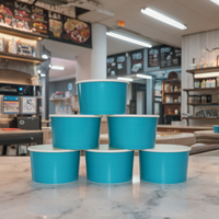 Pot à crème glacée à paroi simple en papier de qualité alimentaire écologique avec fonction imperméable Biodégradable et compostable Logo personnalisé accepté