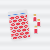 Sachets mini-zippés en LDPE transparents imprimés lèvres rouges, refermables, pour échantillons de brillant à lèvres, cadeau beauté Saint-Valentin, vente en gros