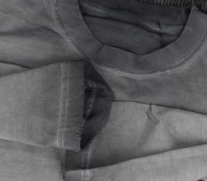 T-shirt pour homme surdimensionné à manches longues, coupe ample et couture, imprimé à l'écran, style streetwear, délavé à l'acide, délavé - Product Image 5