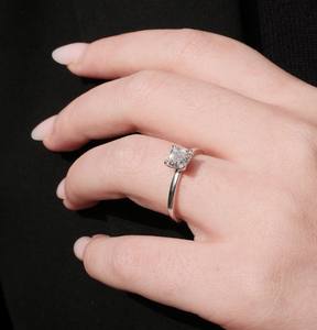 Anillo de Diamante Solitario con Corte Asscher, Cultivado en Laboratorio, Certificado por IGI, de 1.00 a 3.00 Quilates, Platino 950, Personalizable, de Lujo, Unisex, Talla 7 - Product Image 1