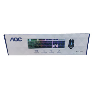 AOC KM100 <b>Wired</b> Gaming <b>Keyboard</b> Mouse Combo 104 Keys RGB Backlit Multimedia Keys For Desktop Laptop - Product Image 4