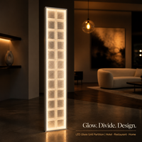 Paravent en verre lumineux LED personnalisé avec cadre métallique rétroéclairé pour hall d'hôtel ou bureau