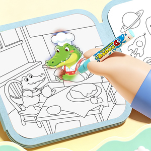 Livre de coloriage et de <span class=keywords><strong>dessin</strong></span> <span class=keywords><strong>à</strong></span> l'eau magique pour enfants, thèmes Forêt, Dinosaures et Océan, couverture rigide, apprentissage précoce - Product Image 2