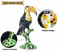 Statue de pellican en mosaïque de qualité supérieure, décoration intérieure de luxe, animaux, décoration, sculpture d'oiseau toucan coloré