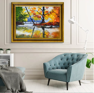 Peinture à l'huile artisanale, cadre mural, <span class=keywords><strong>profil</strong></span>és <span class=keywords><strong>de</strong></span> cadre dorés, logo personnalisé en bois, art classique, peinture sur mesure - Product Image 3