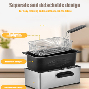 <span class=keywords><strong>Friteuse</strong></span> automatique miniature en acier inoxydable de 3 L pour la cuisine, <span class=keywords><strong>friteuse</strong></span> de comptoir pour la maison - Product Image 5