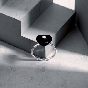 Bague de mariage pour femme Dylam, style métallique, forme cœur personnalisée, argent S925 plaqué rhodium, bijoux - Product Image 2