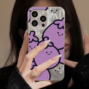 เหมาะสำหรับ iPhone 17 Pro Max, เคสผ้าทูลล์สีม่วงน่ารักลายมะเขือยาวพร้อมรูขนาดใหญ่, เคสโทรศัพท์กันกระแทก - Product Image 6