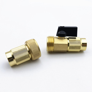 Brass Garden Water Connector 1/2 Inch Threaded With <b>Valve</b> For Hose Irrigation Tools - Product Image 3
