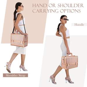 Kotak Rias Profesional Besar, Kotak Perlengkapan Kuku, Kotak Rias Perjalanan, Kotak Rias Aluminium, Kotak Penata Rambut, Koper Rias dengan Kunci - Product Image 3