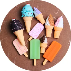 Simulation 3D big size ice cream cone popsicle for fridge magnet key chain pendants