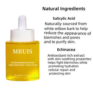 Sérum Purifiant à l'<span class=keywords><strong>Acide</strong></span> <span class=keywords><strong>Salicylique</strong></span> - Soin de la Peau à Tendance Acnéique avec Écorce de Saule, Échinacée et Ormeau - Product Image 2