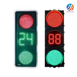 Jinke tự động 200mm tín hiệu giao thông với bộ đếm thời gian Bộ Điều khiển nội bộ đếm ngược ánh sáng giao thông không thấm nước - Product Image 1