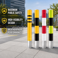 Piquet lumineux LED solaire clignotant efficace pour la sécurité routière, avec cadre en acier super-réfléchissant pour les intersections