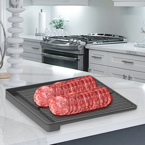 Bandeja de <span class=keywords><strong>silicona</strong></span> de descongelación rápida para microondas, alimentos congelados y tocino, 1 estante inclinado para uso en platos y cuencos de cocina secos - Product Image 2