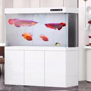 Aquário Ecológico de Vidro Preto Super Branco para Peixes Pequenos e Grandes com Formato Retangular Acessório para Sala de Estar - Product Image 3