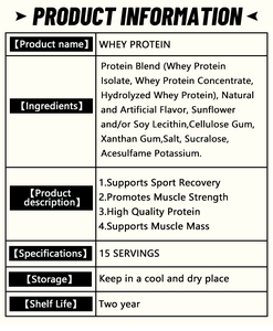 Proteína de suero WinsTown en polvo, alta en proteínas para el apoyo y la recuperación muscular, aumento de peso, suplemento dietético de proteína de suero en polvo. - Product Image 4