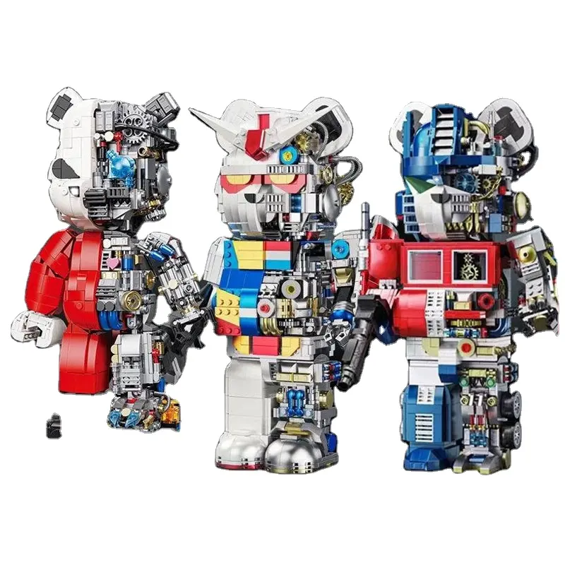 188001-026 MOC créatif Gundam 400% mécanique 3D demi-corps Robot violent ours modèle bricolage assemblage brique jouets blocs de construction ensembles