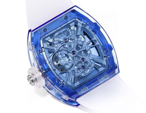 052 Blue Crystal case Unique, Trendy and Luxurious Tourbillon <b>Skeletonized</b> Movement <b>Automatic</b> Mechanical <b>Watch</b> for Men - Product Image 5
