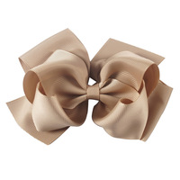 Pinces à cheveux ruban gros-grain double pile de 6 pouces nœuds de cheveux de couleur unie pour bébés filles