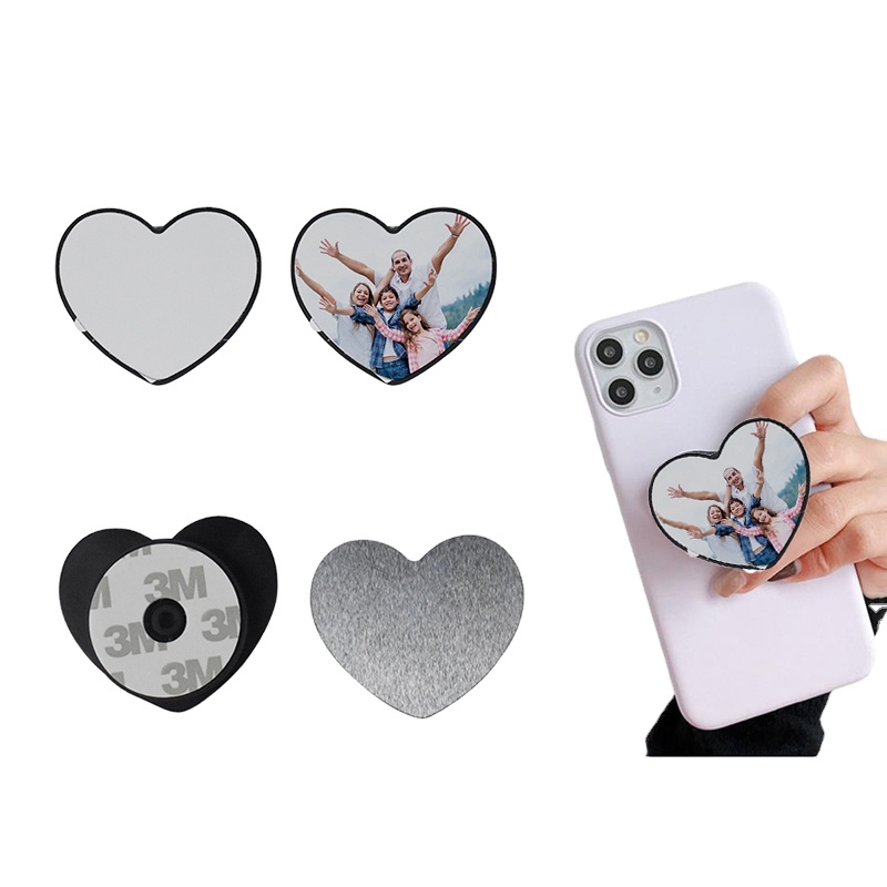 Luhoit Expandiing Cell Phone Grip Heart Shape Glass Finger Holder For Smartphones, Cellphone Collapsible Stand - Purple Geometric - View #7