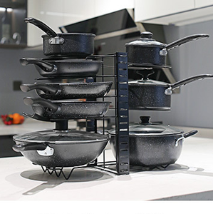 Pot For Cabinet Organizer Pots Rack Pot JH-Mech Adjustable Pot Lid Holders For Kitchen Counter And Cabinet Lid Organizer For Pots And Pans With 3 DIY Methods Pan Rack