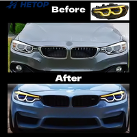 Phares HETOP F32 2013-2018, double couleur, style laser automatique, LED F33 F36 F80 F82 Série 4, feux de jour jaunes et blancs pour BMW