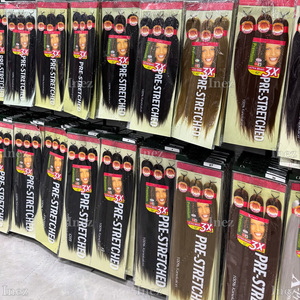 Extensions per capelli africani pre-stirati 3x Ez Braiding all'ingrosso, modellabili con acqua calda, effetto ombré, facili da intrecciare, capelli sintetici pre-stirati - Product Image 2