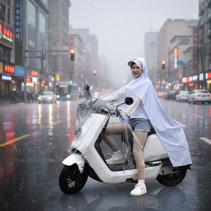 Imperméable pour vélo électrique pour la conduite par temps fortement pluvieux et des orages, housse de <span class=keywords><strong>pluie</strong></span> surdimensionnée pour moto avec visibilité pour enfant - Product Image 1
