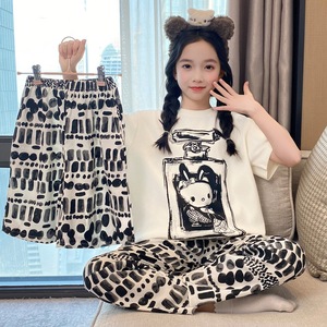 Vente directe d'usine, pyjamas pour enfants sur mesure, 100% coton, doux et chauds, imprimés de dessins animés, vêtements de détente pour garçons et filles, vêtements d'été - Product Image 1