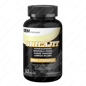 Cápsulas de Shilajit al por Mayor con Ashwagandha y Panax Ginseng, Potenciador de Energía, Mejora la Fuerza Masculina, Suplementos Herbales para el Cerebro - Product Image 1