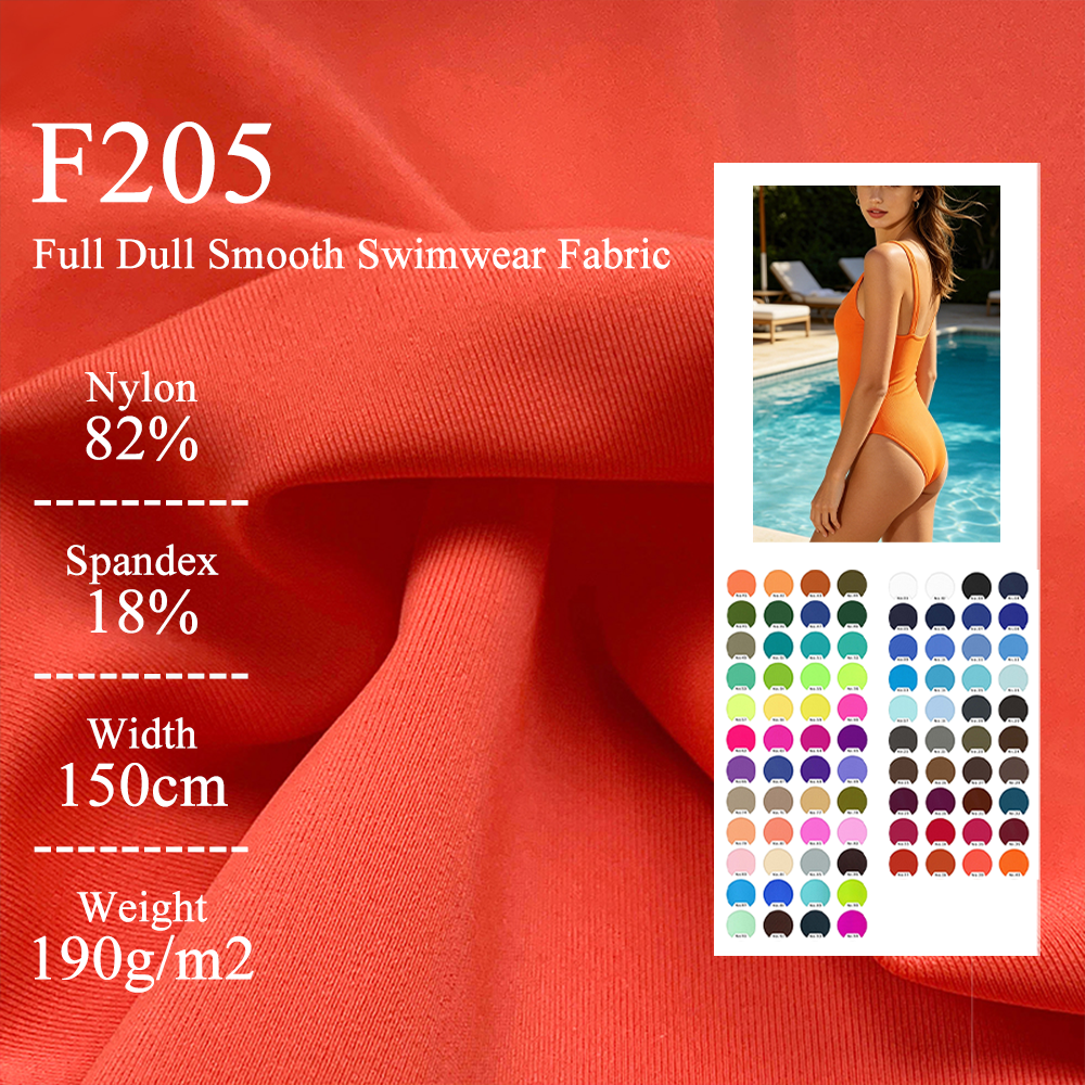 Spandex18% Nylon82% Biflex 4 Way Stretch Tricot Fabric Full Dull Smooth Swimwear Fabric