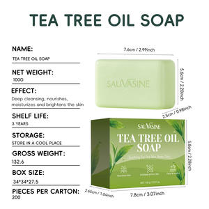 Jabón en barra de aceite de árbol de té natural para el cuerpo, nutritivo, iluminador, rejuvenecedor y de limpieza profunda, de la marca Manufacturer Batch. - Product Image 4