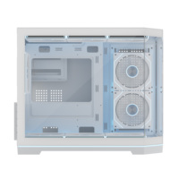 Boîtier d'ordinateur de jeu personnalisable pour ordinateur de bureau, style aquarium, micro ATX, tour moyenne, vue complète avec bande ARGB