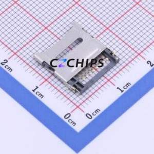 KH-TF08-H1.5 SD Card / Memory Card Connector SMD Connector Flip Cover Type Card Holder 1.5mm - Product Image 1