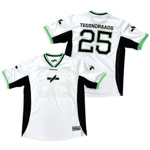 Camiseta de fútbol de malla personalizada, camisetas de fútbol de club con diseño de bordado de sarga de aparejos transpirables americanos - Product Image 1