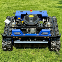Mesin Pemotong Rumput Robotik Murah Berbahan Bakar Bensin 4 Tak Nirkabel 800mm dengan Remote Control 500mm Beroda Rantai Starter Elektrik Bensin