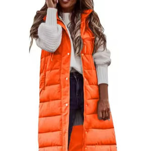 Veste <span class=keywords><strong>sans</strong></span> manches en coton <span class=keywords><strong>mi</strong></span>-<span class=keywords><strong>longue</strong></span> à capuche, coupe ajustée, couleur unie, tendance, décontractée, tailles S-5XL - Product Image 1