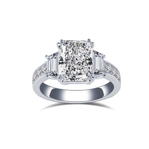 แหวนเพชรเมสซี่ รุ่น MSR-1658 น้ำหนัก 3.70 กะรัต เพชรแล็บทรงเรเดียนท์ ทองคำขาว PT950 แหวนสั่งทำพิเศษ - Product Image 5