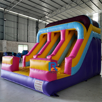 Structure de jeu gonflable commerciale à glissière sèche, colorée, en bâche PVC 0,55 mm, facile à installer pour parcs et événements extérieurs