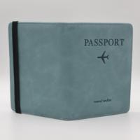 Étui de Passeport RFID en Cuir, Vente Directe Usine, Housse de Passeport en PU, Sacs à Documents avec Bande Élastique, Protection pour Voyage