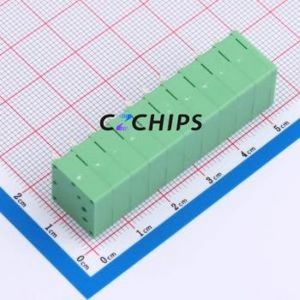 MX205R-5.0-10P-GN01-Cu-A Spring Terminal Block Through hole Component (THT),P=5mm Connector 1x10P 5mm Green Right Angle Insert - Product Image 2