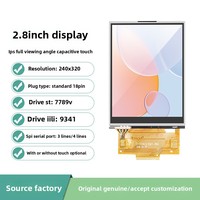 Panel layar LCD TFT IPS 2.8 inci dengan sudut pandang penuh sentuh 18Pin Drive ST7789 ILI9341 RGB MIPi SPI Antarmuka TFT