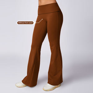 Nueva ropa de entrenamiento de pierna ancha de cintura alta Scrunch Butt mujeres Yoga Leggings con logotipo personalizado deportes Fitness pantalón Leggings señoras - Product Image 2